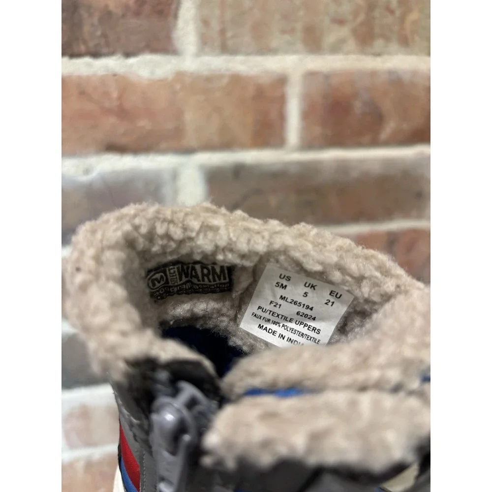 Merrell Select Grip M Alpine Puffer Water Proof Youth Snow Boots Size 5M‎ Blue